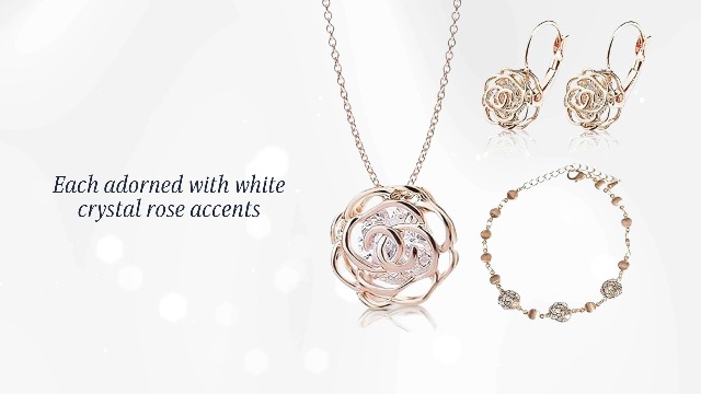 Amazon.com: Crystalline Azuria Women 18K Rose Gold Plated White